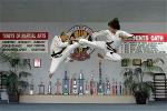 Duc dang taekwondo hoi nguyen and instructor kim anh flying side kick