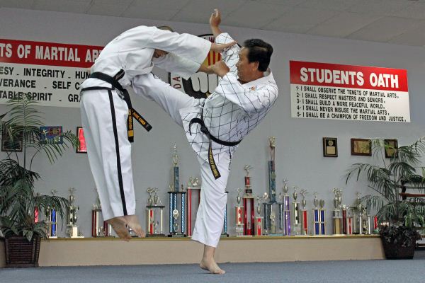 Duc dang taekwondo roundhouse kick